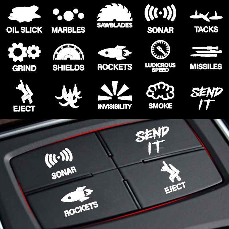 Novelty Car Dashboard Switch Sticker / Interior Dash Rocker Console ...