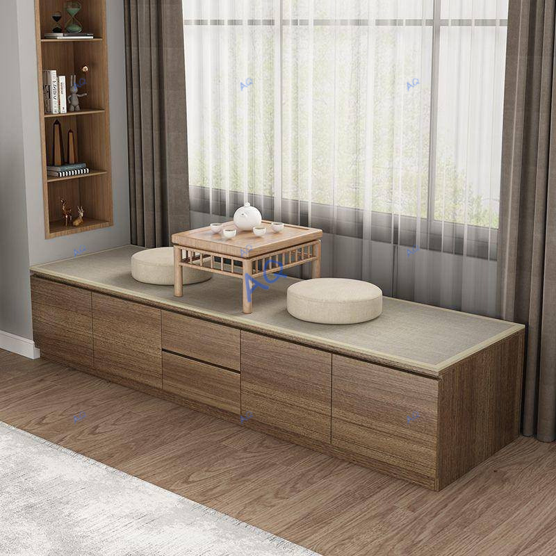 MAQ Bay Window Cabinet Solid Wood Balcony Bay Adjustable Long Bedroom ...