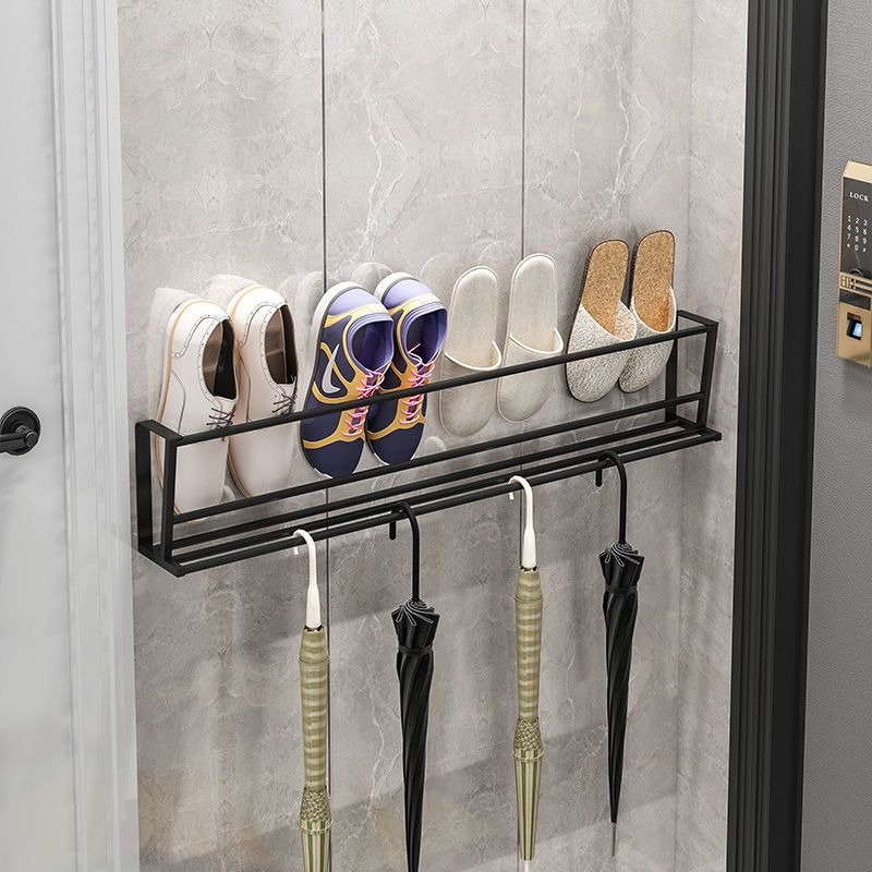 Wall-Mounted Double-Layer Stainless Steel Shoe Rack Saves Space And ...