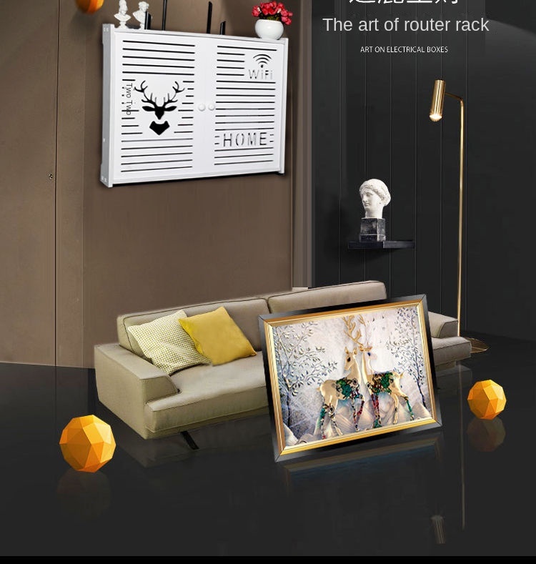 Wireless Router Storage Box WiFi Wall-Mounted Multimedia Decorative ...