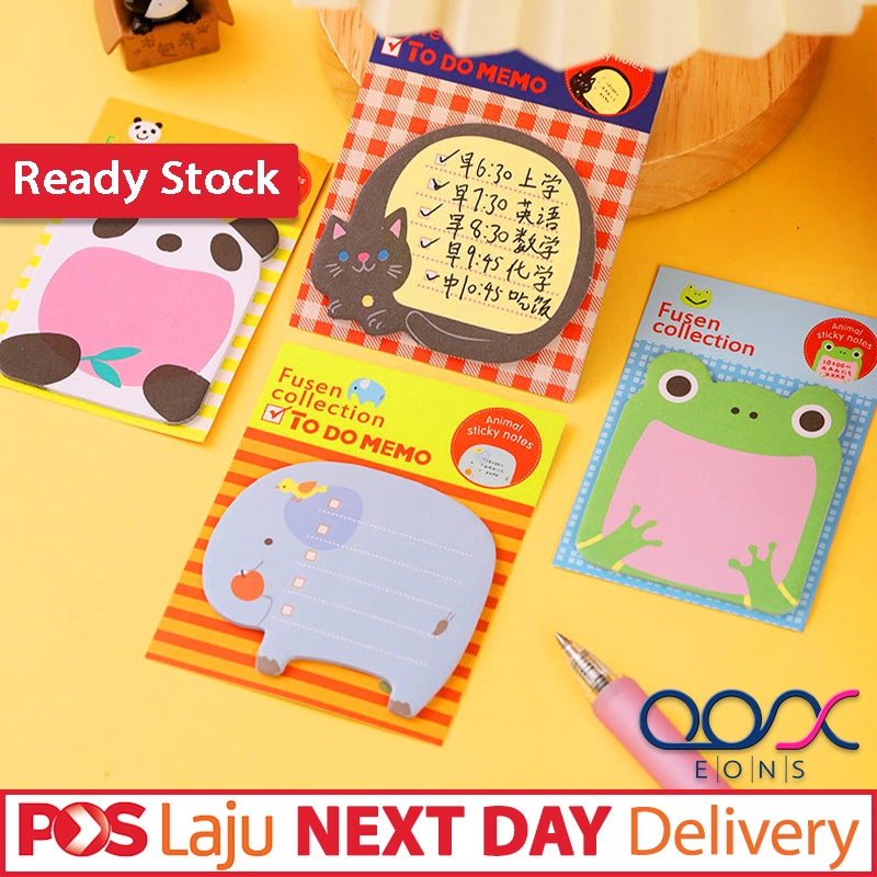 EYE CATCHING Animal Cartoon Sticky Notepad Message Reminder Notes Paper ...