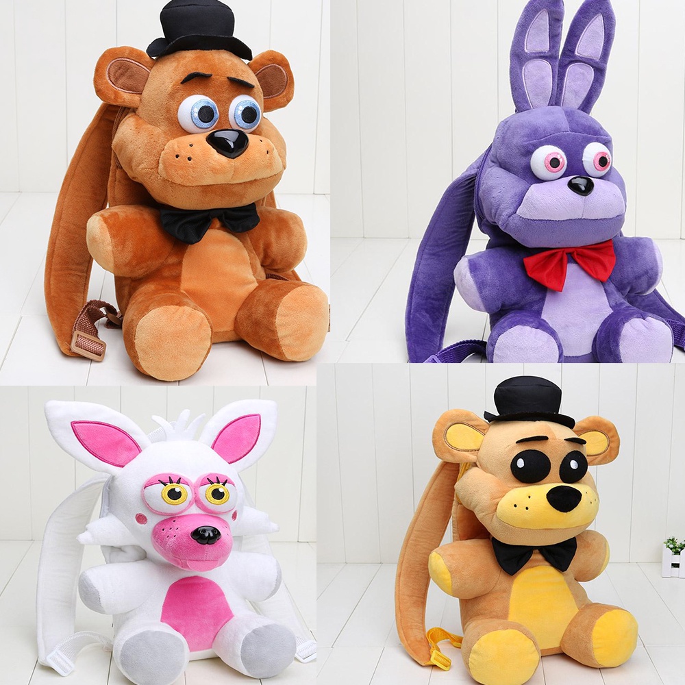 33CM Five Nights At Freddys Plush Bag Brown Purple Fnaf Backpack Freddy Fazbear Foxy Toys for Birthday Party Gifts