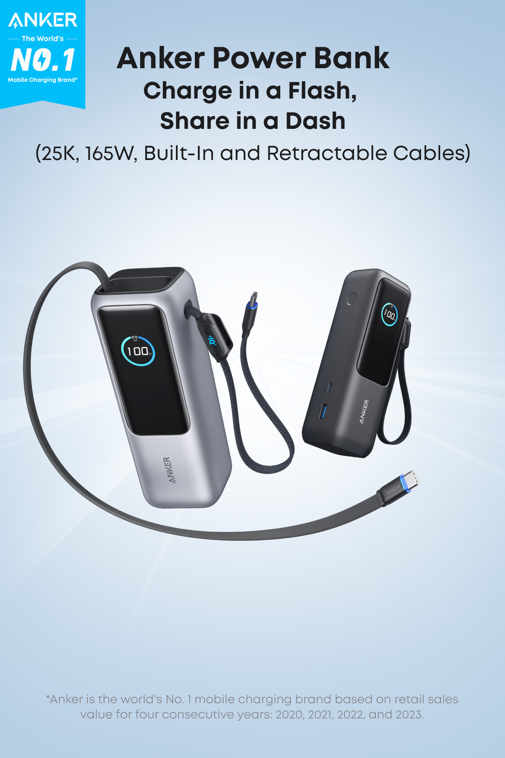 新品未開封Anker Power Bank 25000mAh Amazon | Anker Power Bank (25000mAh, Built-In & 巻取り式USB
