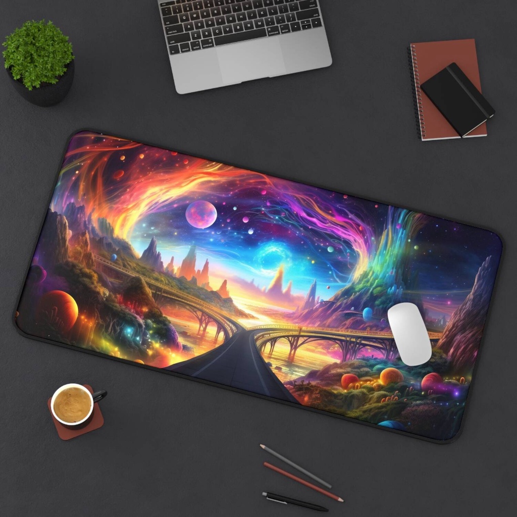 The Paths We Choose Unique Desk Mat Featuring a Split Road in a