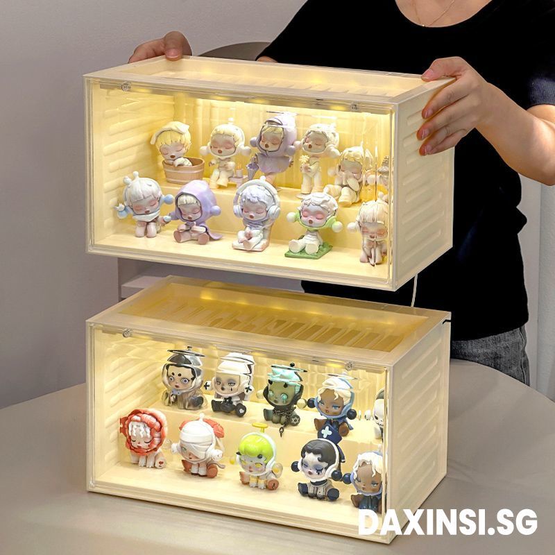 DAXINSI Blind Box Storage Display Rack With Lights, Large Transparent ...