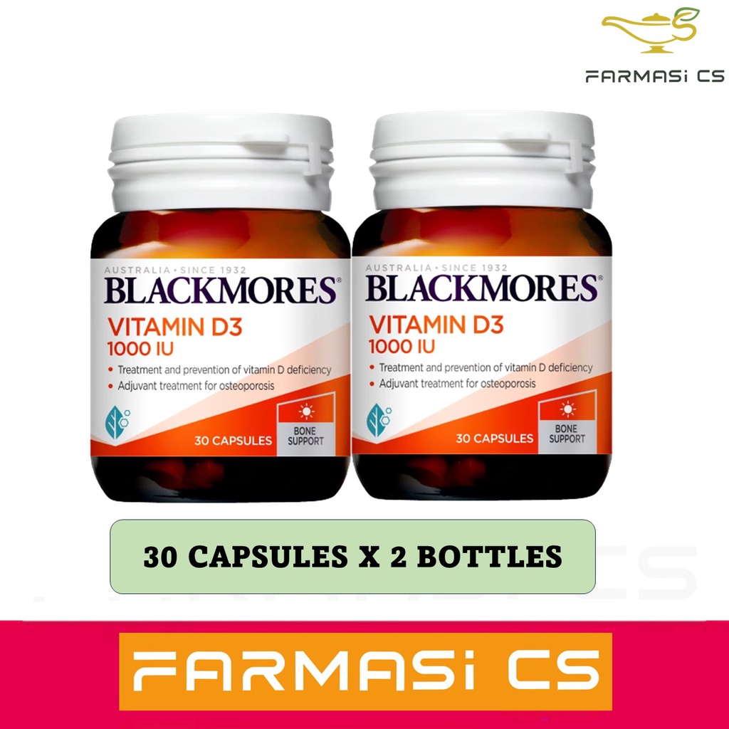 Blackmores Vitamin D3 1000IU 30 Capsules x 2 Bottles EXP10/2024 [Vit D