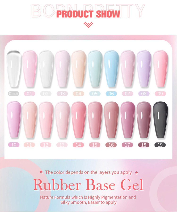 BORN PRETTY 15ml Jelly Color Rubber Base Gel Camouflage Color French ...