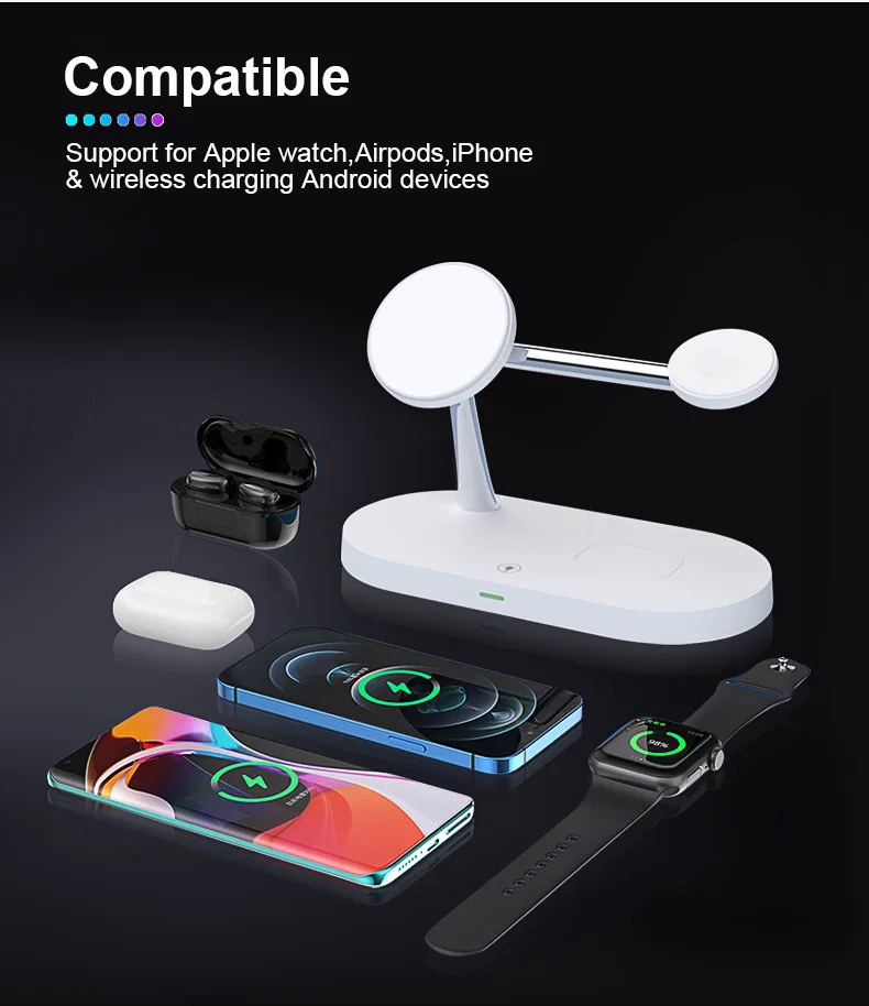 3 in 1 Wireless Charger Stand for IPhone 15 14 13 12 Pro Max Airpods ...