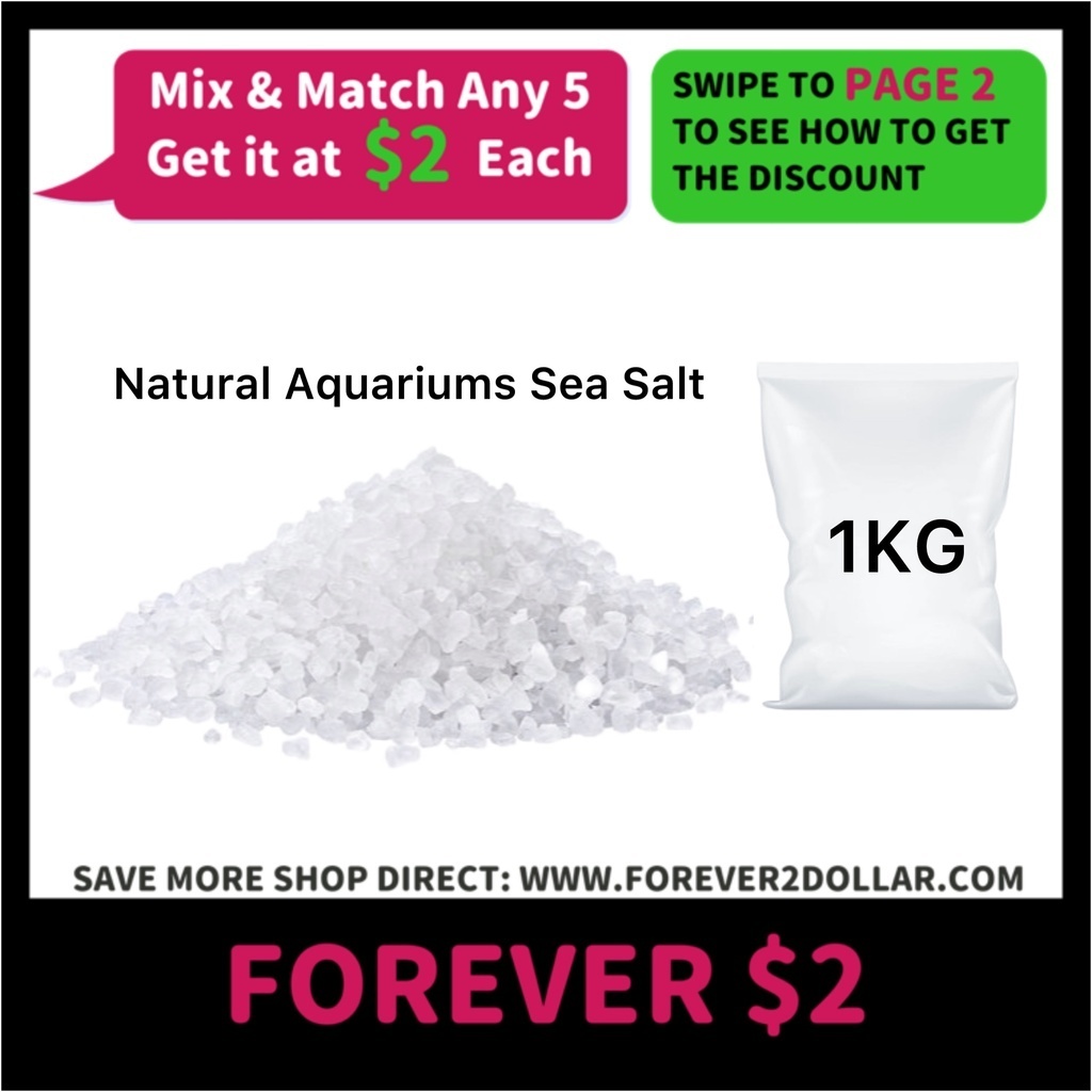 (FOREVER 2) 1KG Natural Aquarium Sea Salt Safe for Aquariums Promotes