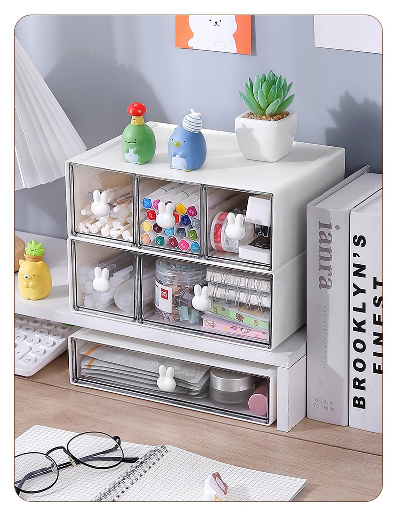 TURTLE Cute Rabbit Desk Drawer Storage Box Desk Organizer for ...