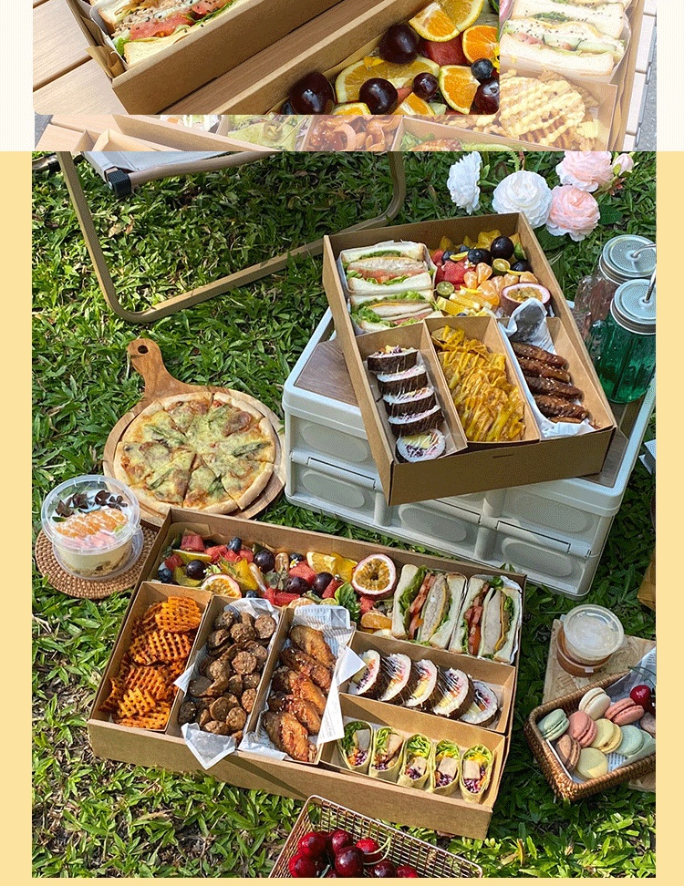 Light Food Outdoor Camping Kraft Paper Picnic Box Sandwich Afternoon ...