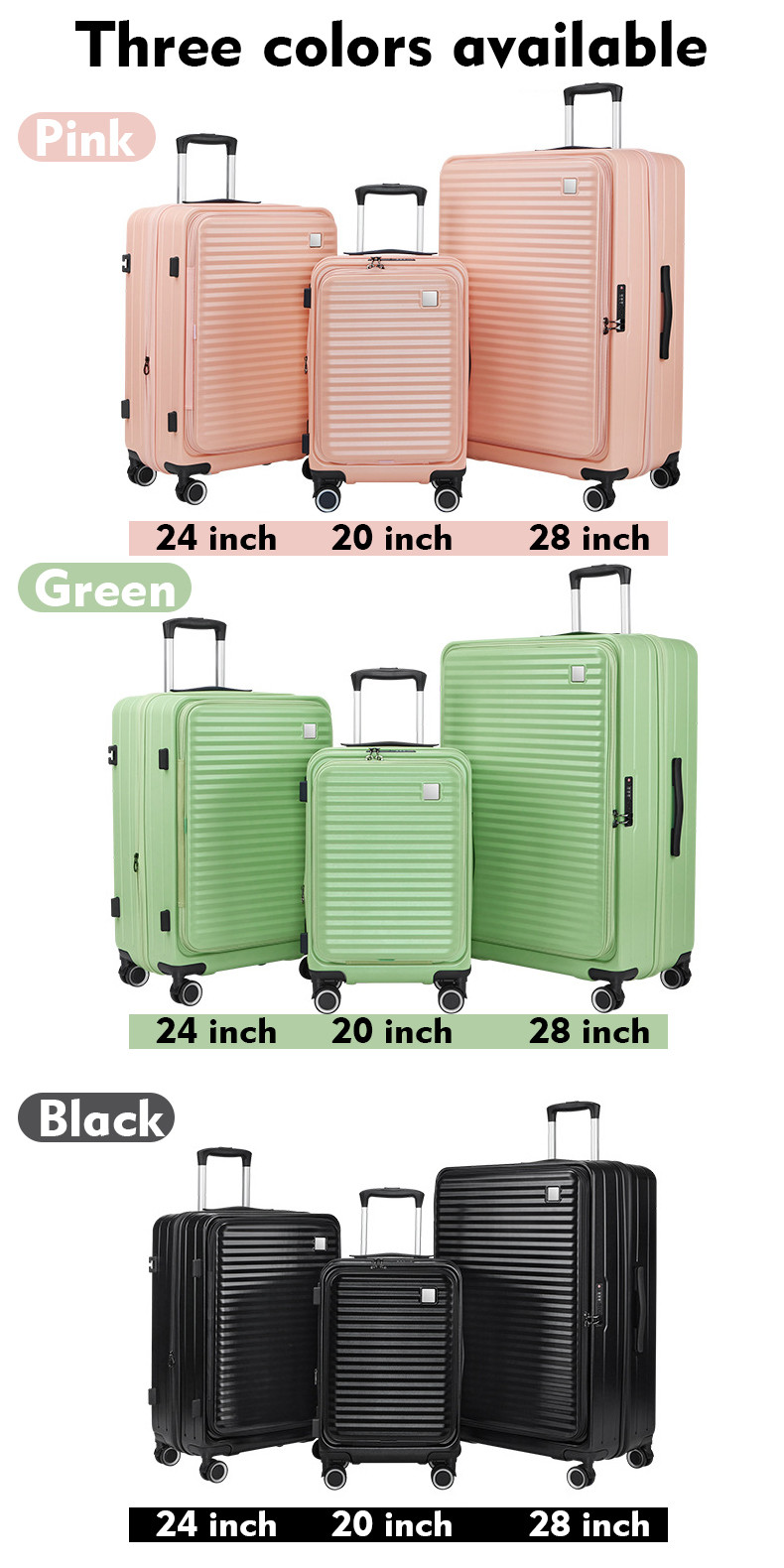 【SG Local Seller 】2026 Upgrade 24/28/30inch Front-Opening Striped ...