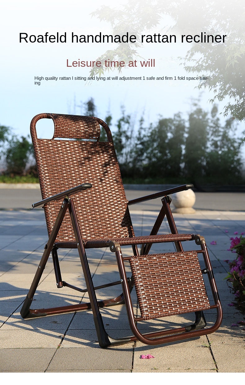 Folding Rattan Chair Recliner Handmade Rattan Chair Office Lunch Break ...