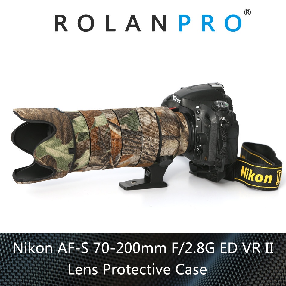 ROLANPRO Waterproof Lens Camouflage Coat Rain Cover for Nikon AFS 70
