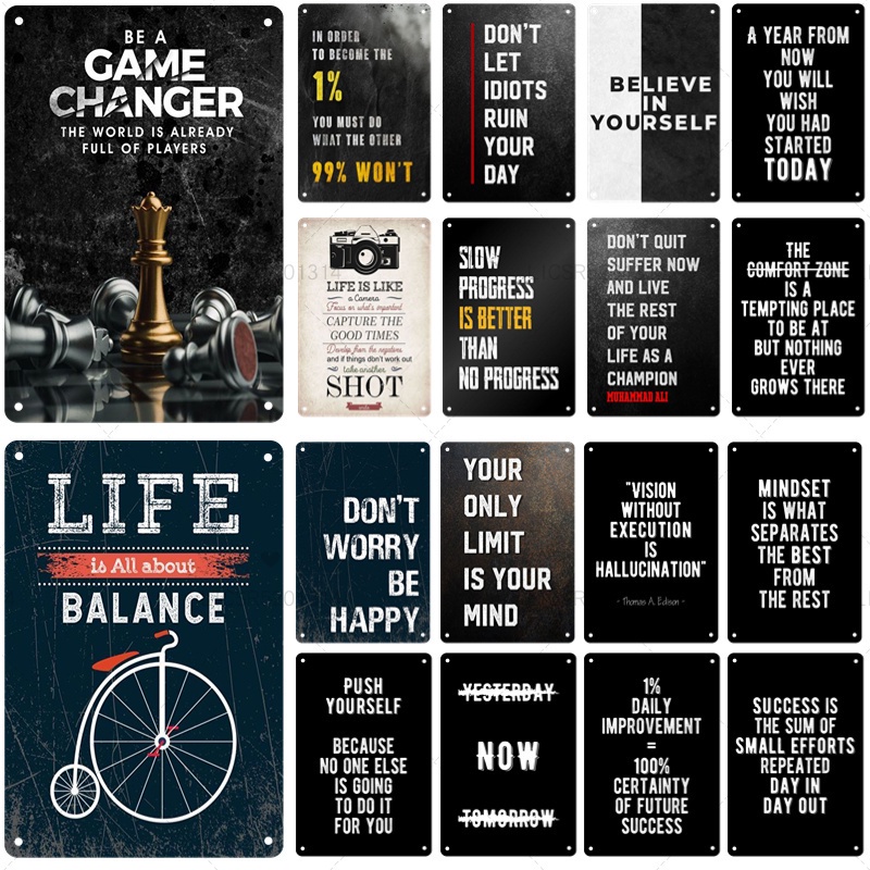 Inspirational Quotes Tin Painting Metal Signage Inspirational Posters ...