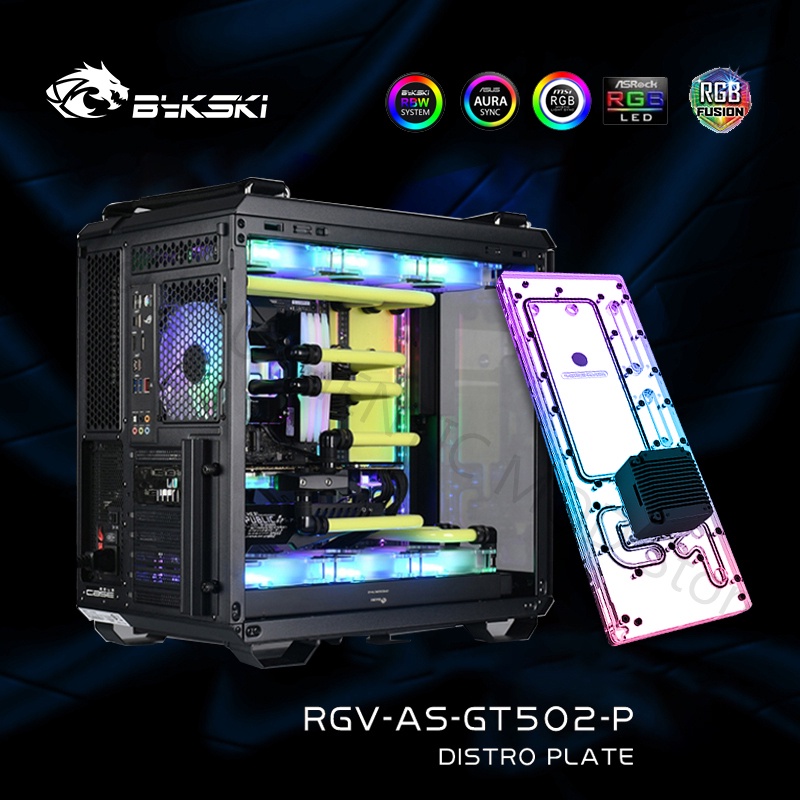 Bykski RGVASGT502P,Distro Plate Kit For ASUS TUF GT502 Case,PC Water