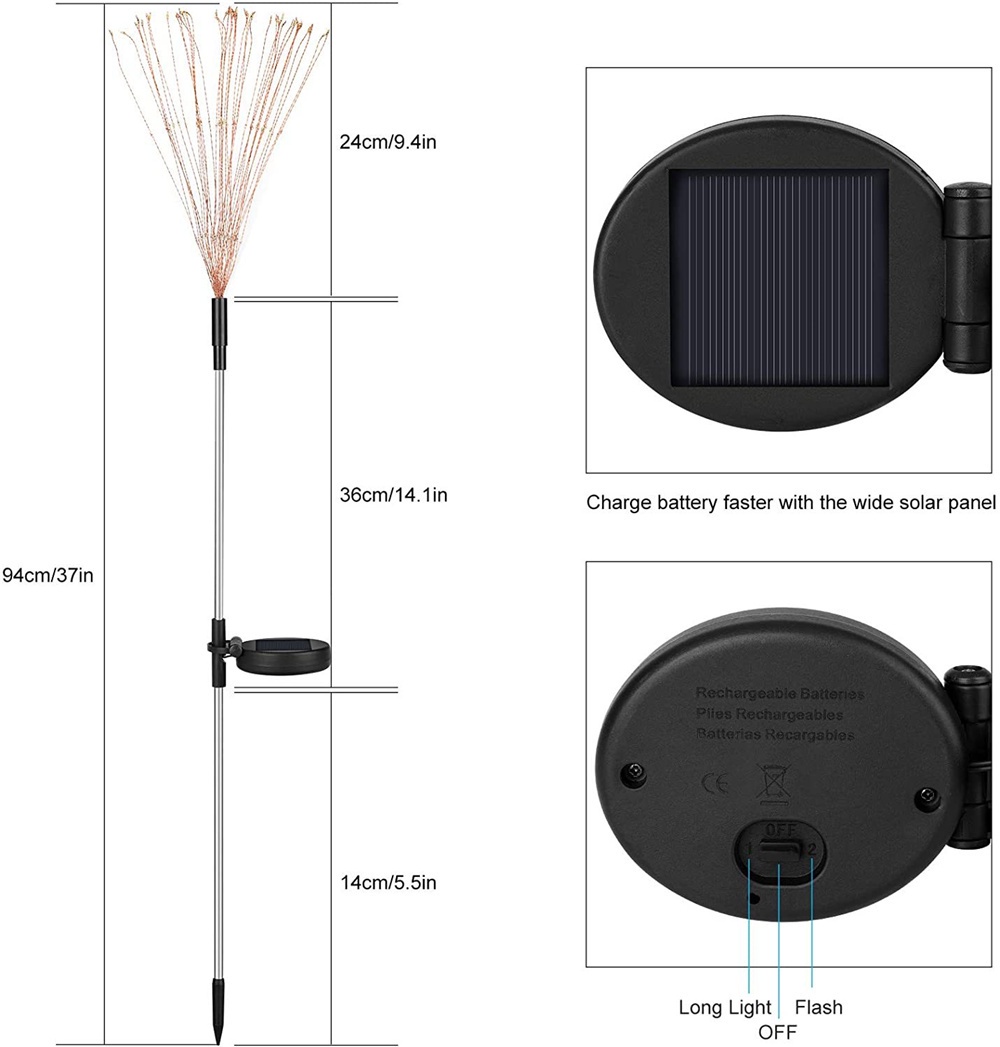 Solar Fireworks LED Garden Lights Outdoor Waterproof LED Firework Lamps ...