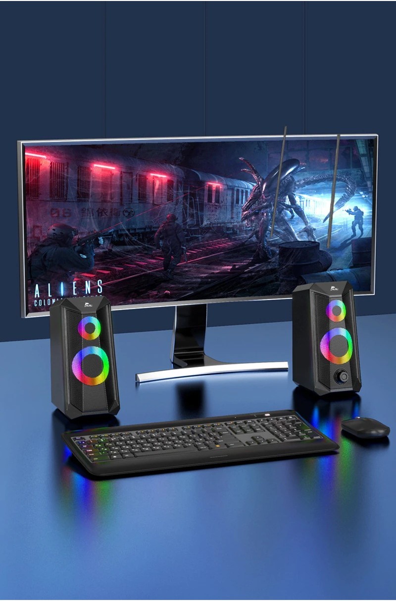 BONKS K1 USB Computer Speakers RGB Deep Bass Sound Box Speaker For PC ...