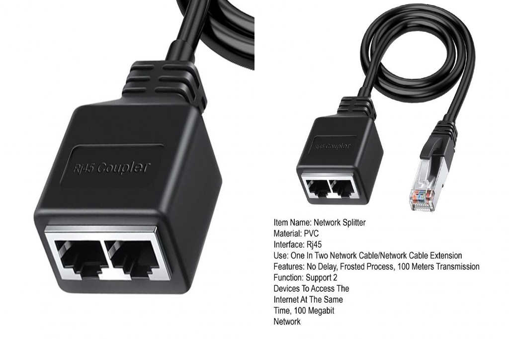 mw RJ45 Gigabit Network Splitter 1 to 2 Ways 100m Transmission Two ...