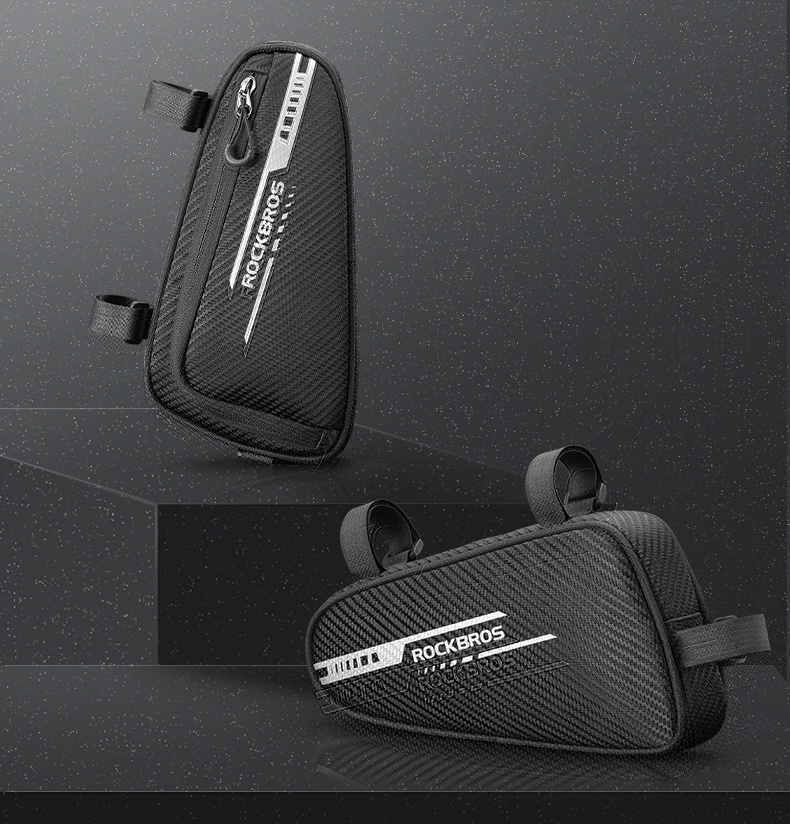 ROCKBROS Bicycle Triangle Frame Tube Bag MTB Bike Tool Storage Pouch 0.25L/0.3L