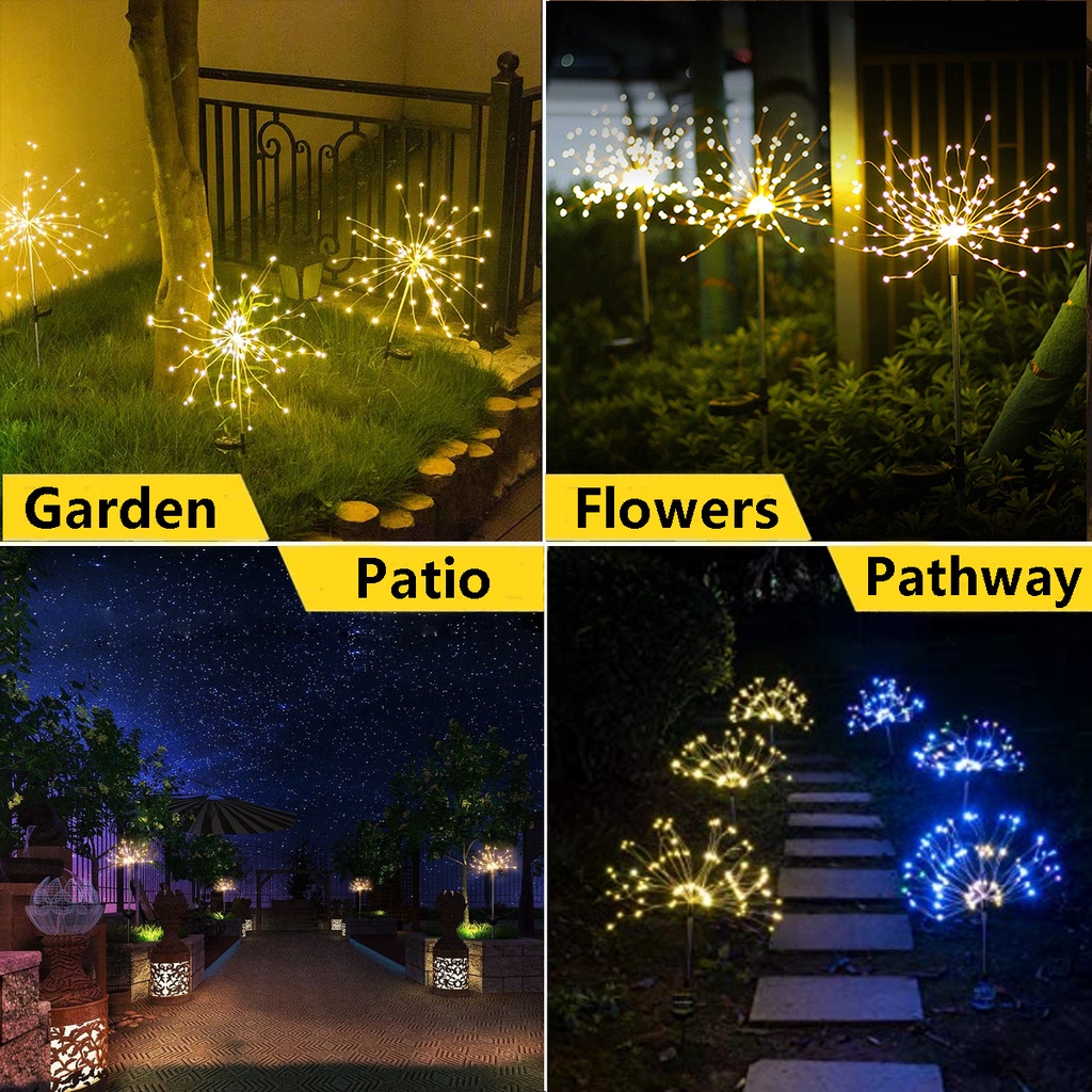Solar Fireworks LED Garden Lights Outdoor Waterproof LED Firework Lamps ...