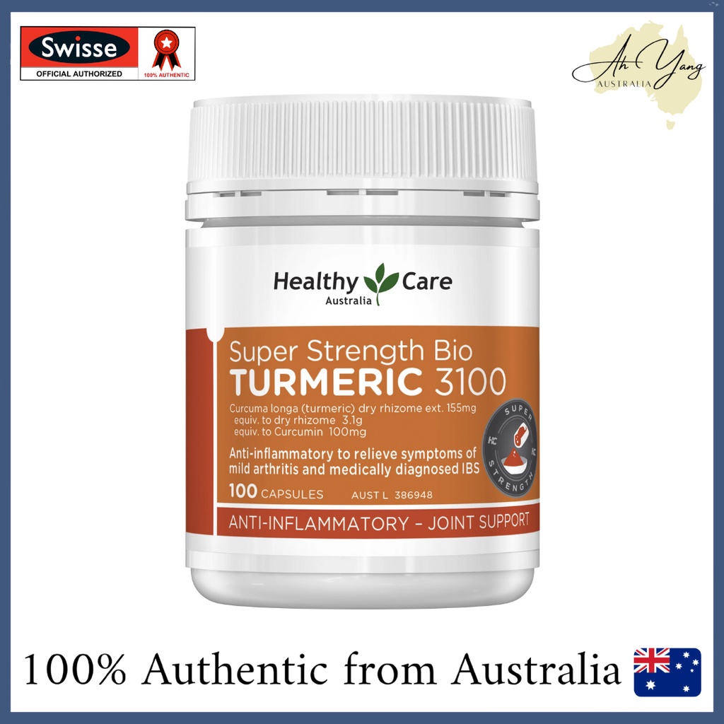 HEALTHY CARE Super Strength Bio Turmeric 3100 (100 capsules) | Shopee ...
