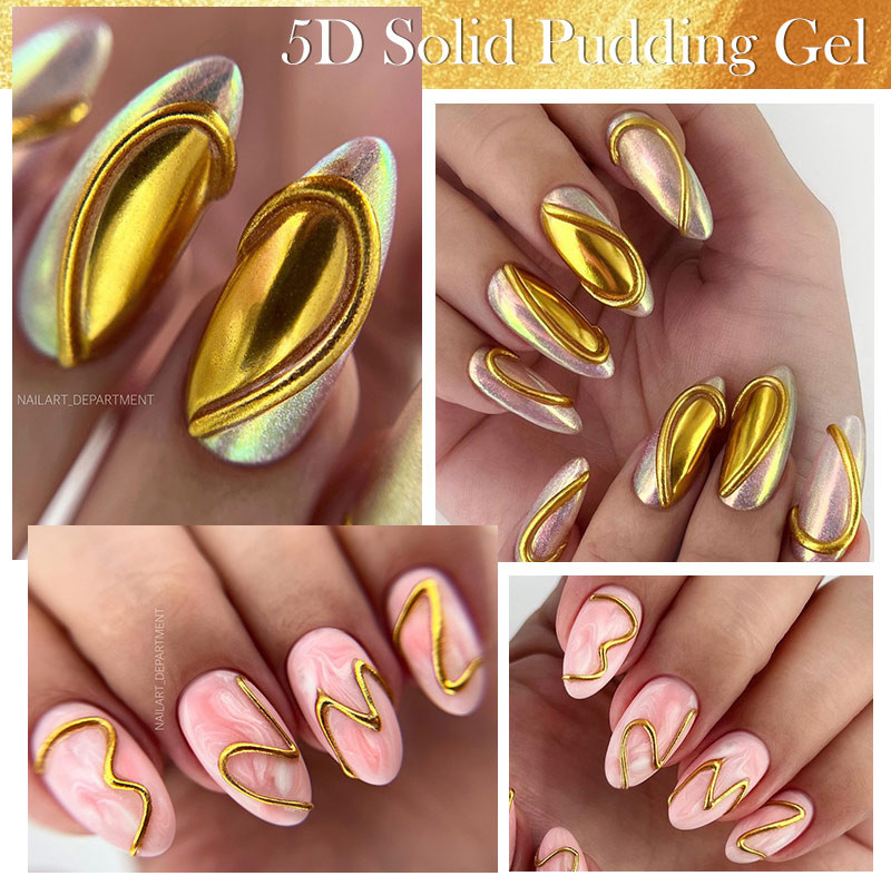 LILYCUTE 5D Solid Pudding Gel Nail Polish Embossed Pudding Solid Gel ...