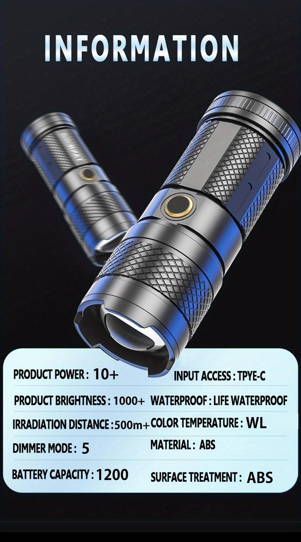 USB Rechargeable Tactical Flashlight High Lumens Super Bright LED Torch ...