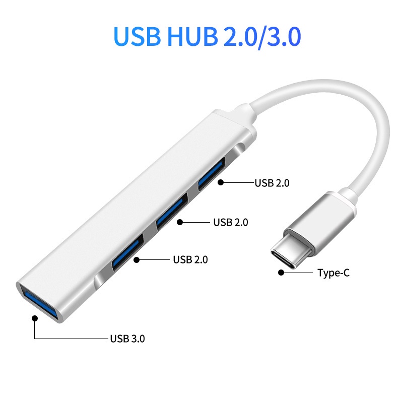 USB Hub 4 in 1 Multifunct High Speed File Transfer Portable Type-C USB ...