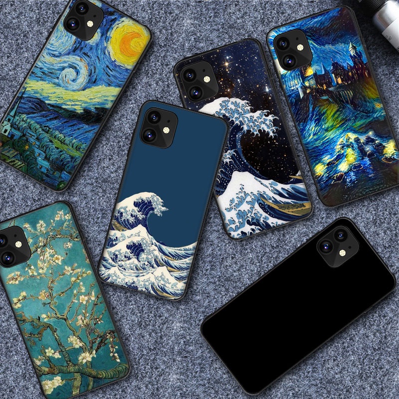 Van Gogh Starry Night Soft Silicone 3D Phone Case For iPhone 15 14 11 Pro  Max XR