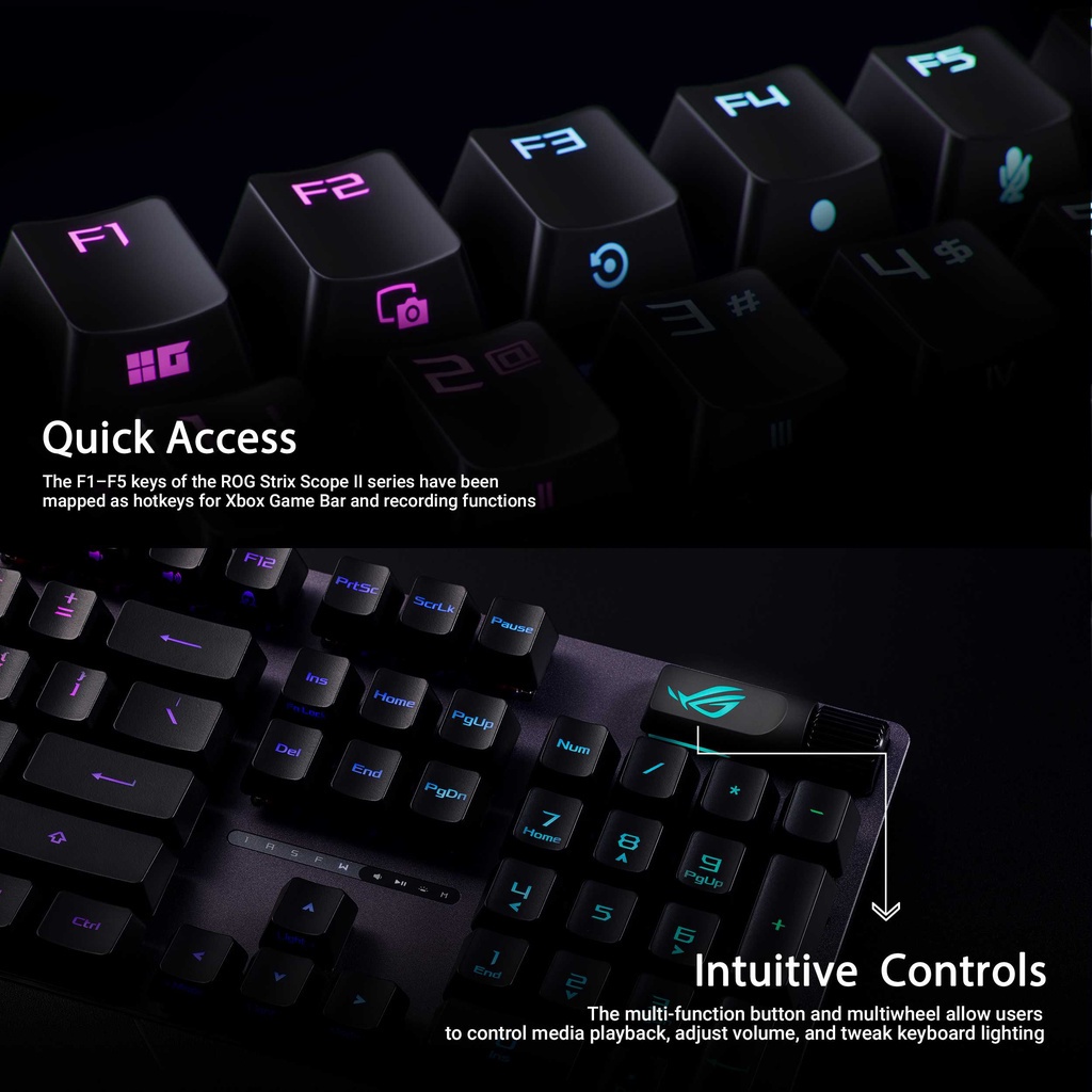 Asus ROG Strix Scope II Gaming Keyboard RX Optical Switch - RX Red ...