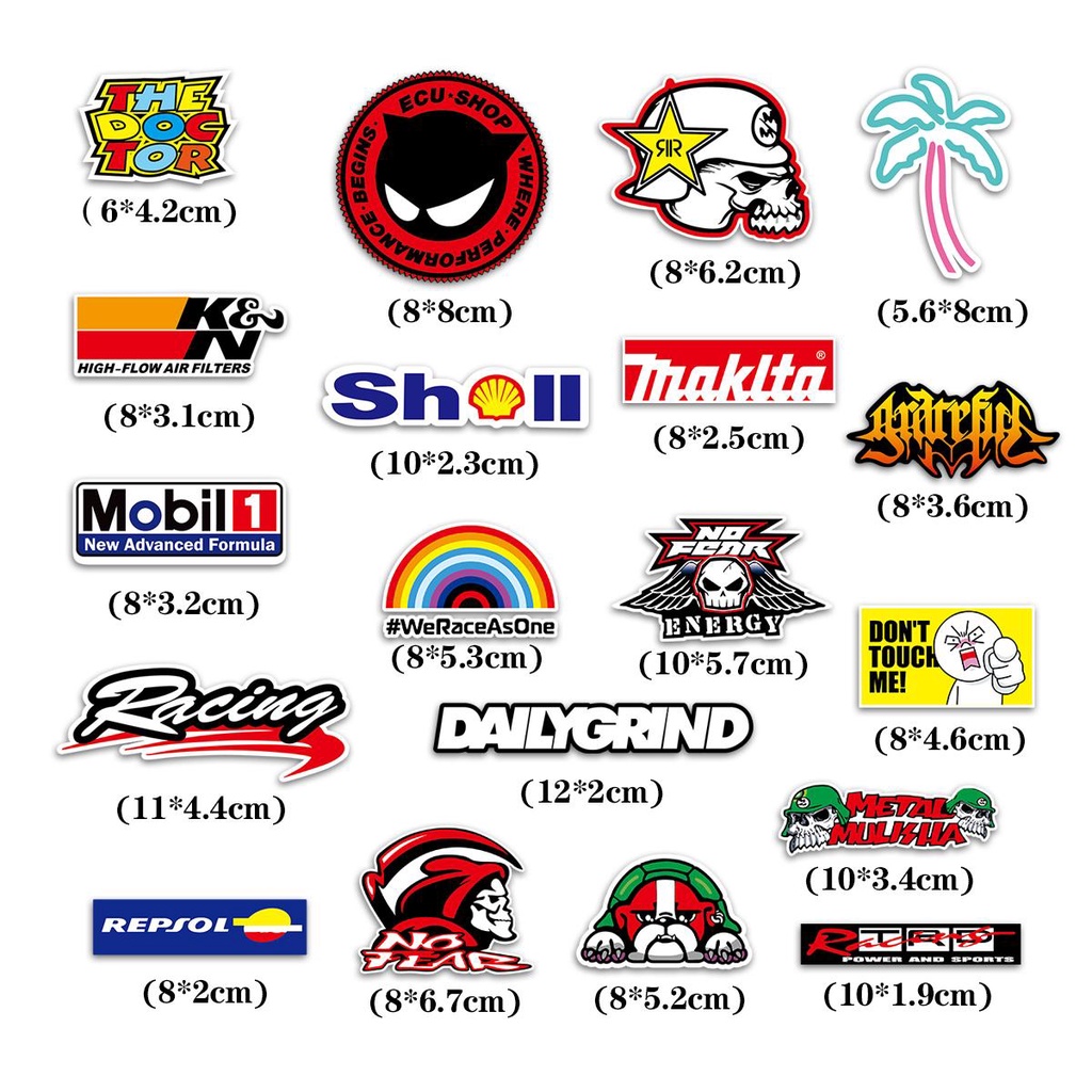 40Pcs JDM Helmet Decals Pers Japanese Modified Stickers Waterproof ...