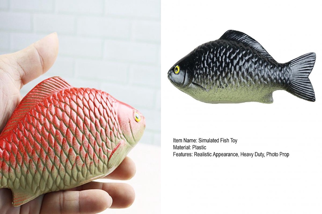 Plastic Fish Toy Realistic Fish Toy Realistic Black White Artificial ...