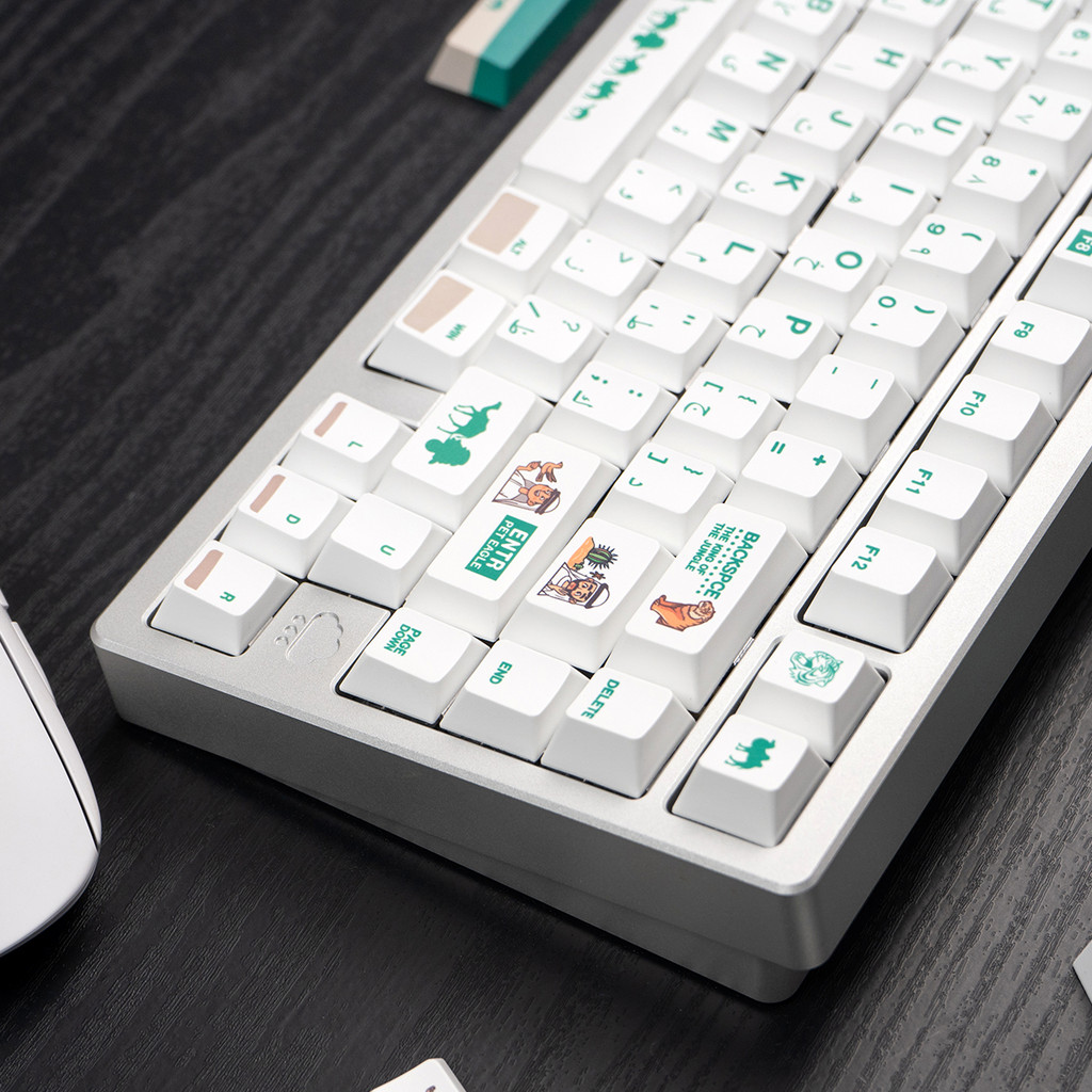 Arabic Language Keycaps White Green 1.7mm PBT Cherry Profile Dye-sub ...