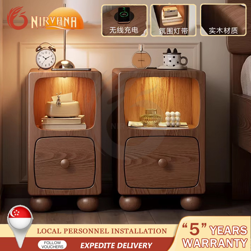 NIR Bedside Cabinet Extremely Narrow Table Simple Modern Small Solid ...