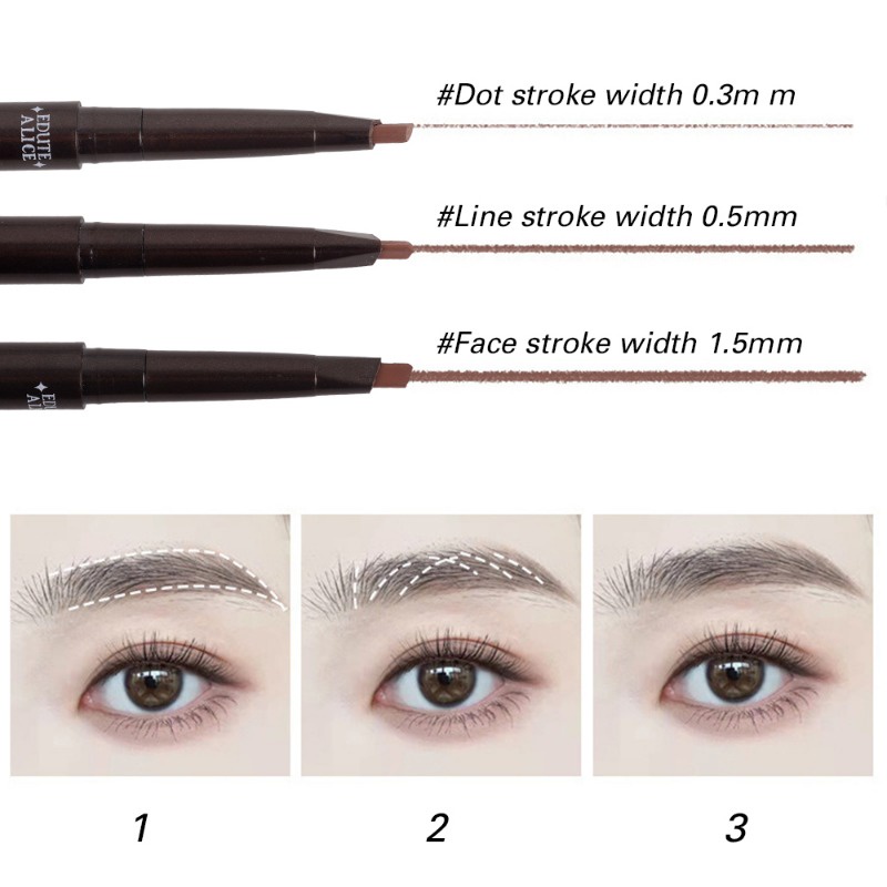 EDUTE ALICE Double Headed Eyebrow Pencil / Waterproof and Durable ...