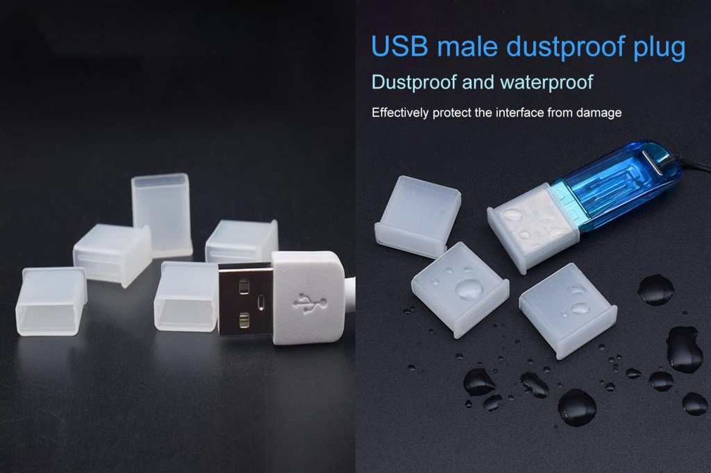 USB Cover Anti-dust Protective PE Mini USB-A Protective Sleeve for U ...