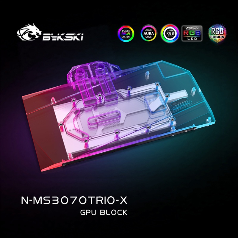 Bykski NMS3070TRIOX GPU Water Bolck For MSI RTX3070 GAMING X TRIO