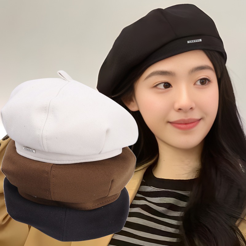 Women Autumn Winter Warm Felt French Beret - Ladies Solid Color Artist ...