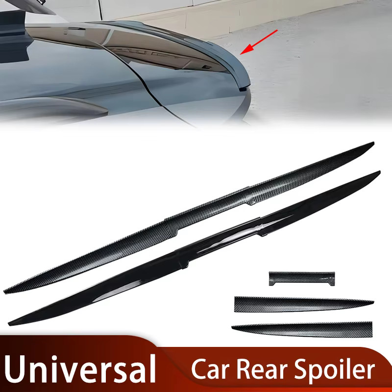 3PCS Car Rear Spoiler Universal Top Rear Roof Spoiler Black Carbon ...