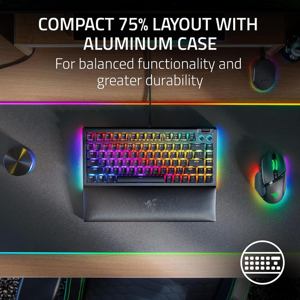 Razer BlackWidow V4 75% - US Layout Hot-swappable Mechanical Gaming ...