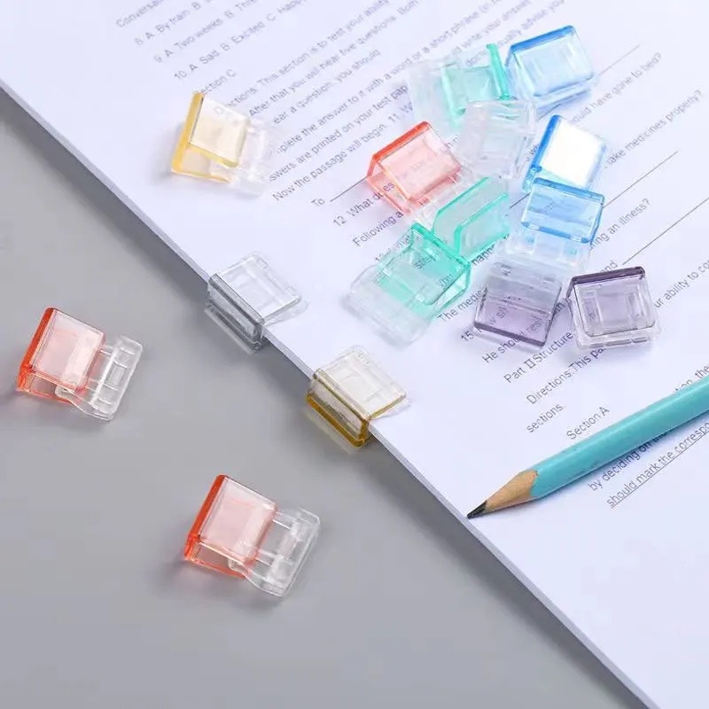 5Pcs Transparent Candy Color Push Clip/ Fixed Folder For Office ...