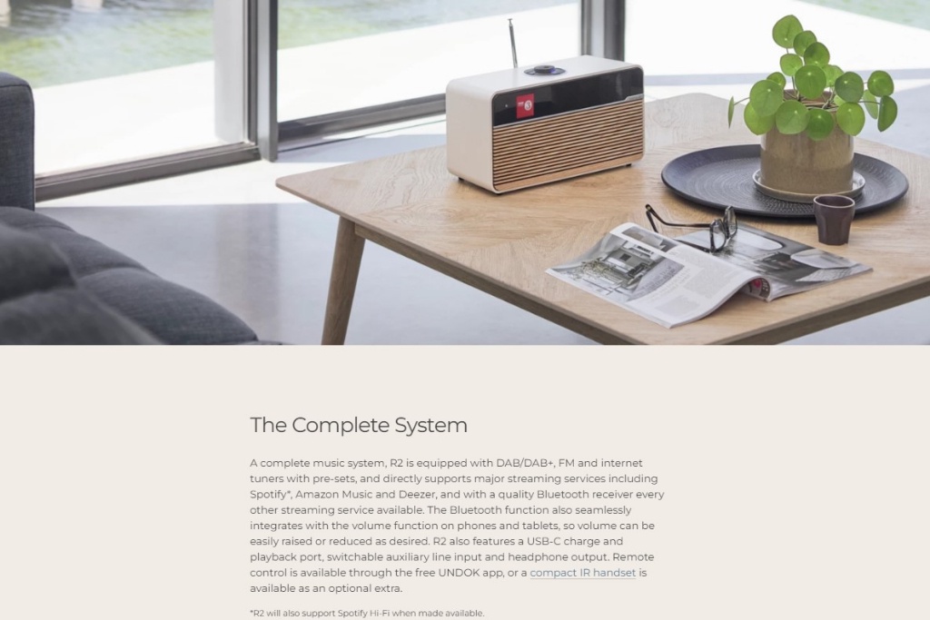 Ruark Audio R2 Smart Tabletop Digital Radio WiFi/Bluetooth Wireless ...