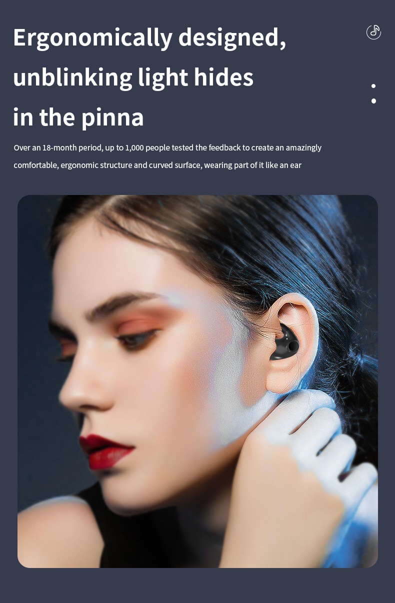 Invisible Sleep Wireless Earphone TWS Bluetooth 5.3 Headphones Hidden ...