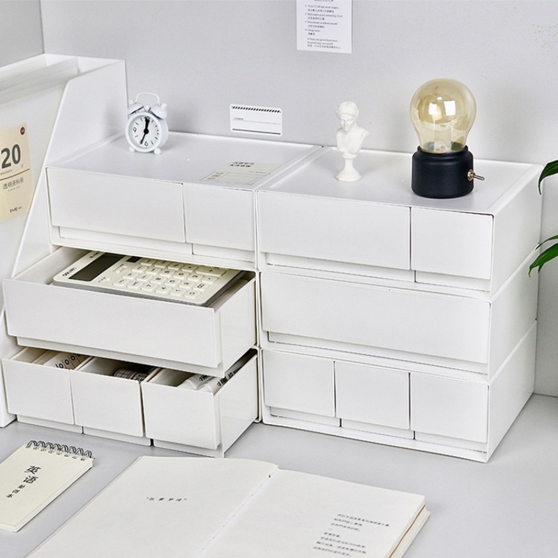 【Woody】 Elegant Modern Drawer Stackable Storage Box Plastic Drawer Rack ...