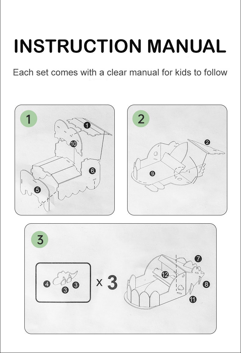 3D Animal paper puzzles for kids. DIY paper folding game. Educational ...