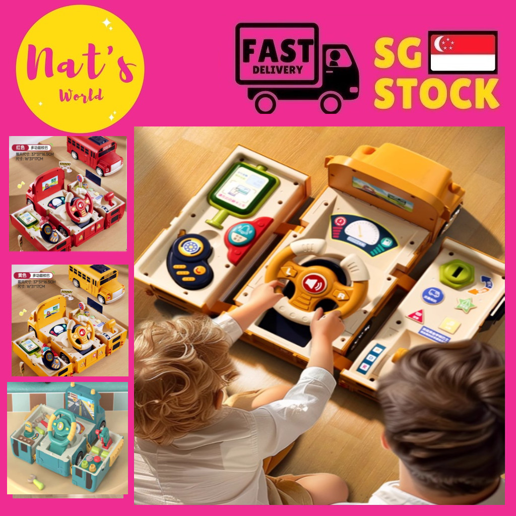 Kids Simulation Driving Toy bus Steering Wheel Toy Multifunctional Car ...