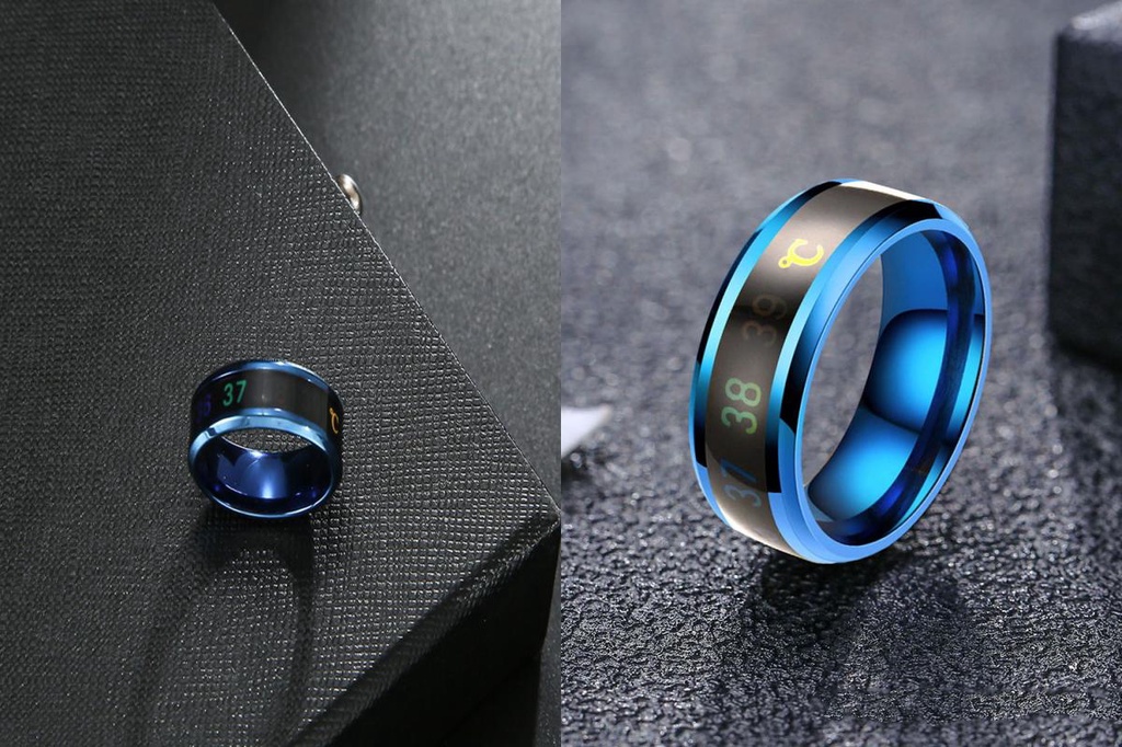 KDCOD* Finger Ring Gift Body Temperature Sense Ring Smart Titanium ...