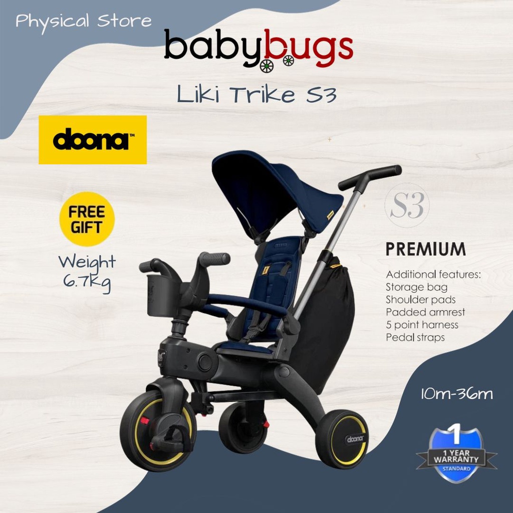 Doona Liki Trike S3 Premium The World’s Most Compact Folding Trike