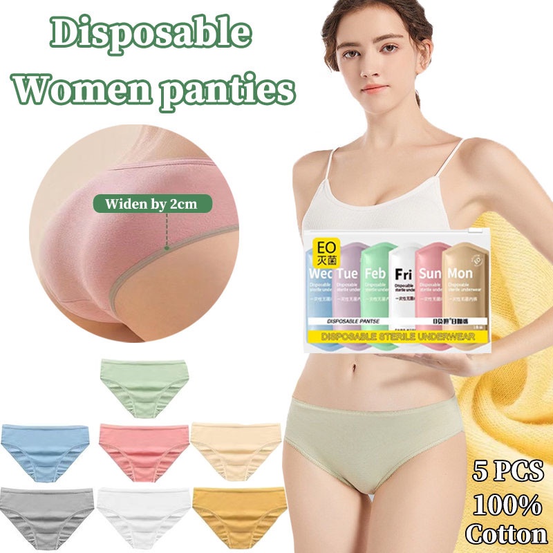 🔥Ship 24H🔥 Woman Disposable Panties 100% Cotton Portable Travel Panties Sterile Underwear Period